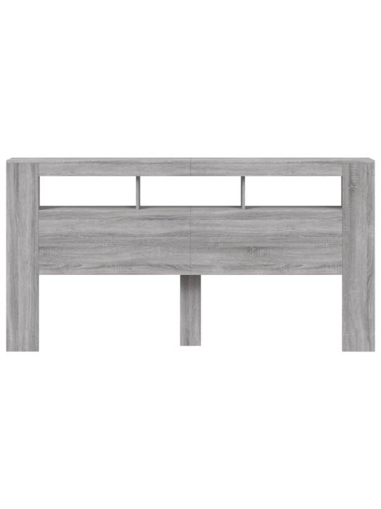 Čelo postele s LED šedé sonoma 200 x 18,5 x 103,5 cm kompozit