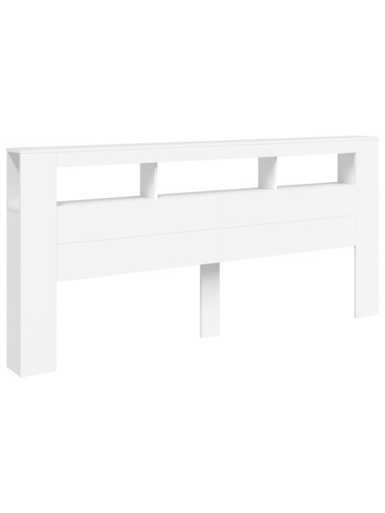 Čelo postele s LED bílé 120 x 18,5 x 103,5 cm kompozitní dřevo