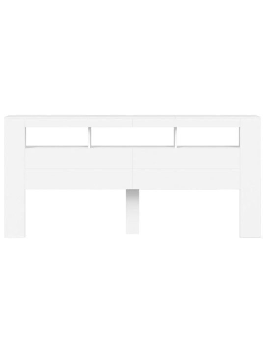Čelo postele s LED bílé 120 x 18,5 x 103,5 cm kompozitní dřevo