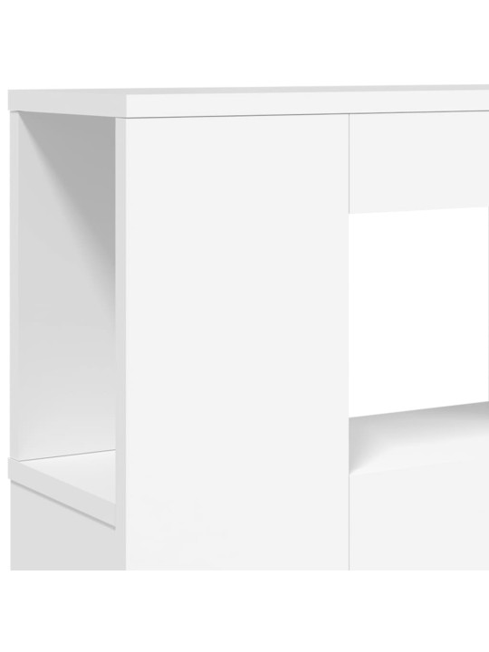 Čelo postele s LED bílé 120 x 18,5 x 103,5 cm kompozitní dřevo