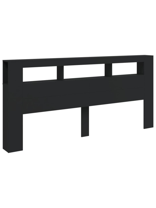 Čelo postele s LED černé 220 x 18,5 x 103,5 cm kompozitní dřevo