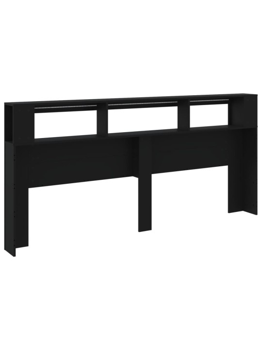 Čelo postele s LED černé 220 x 18,5 x 103,5 cm kompozitní dřevo