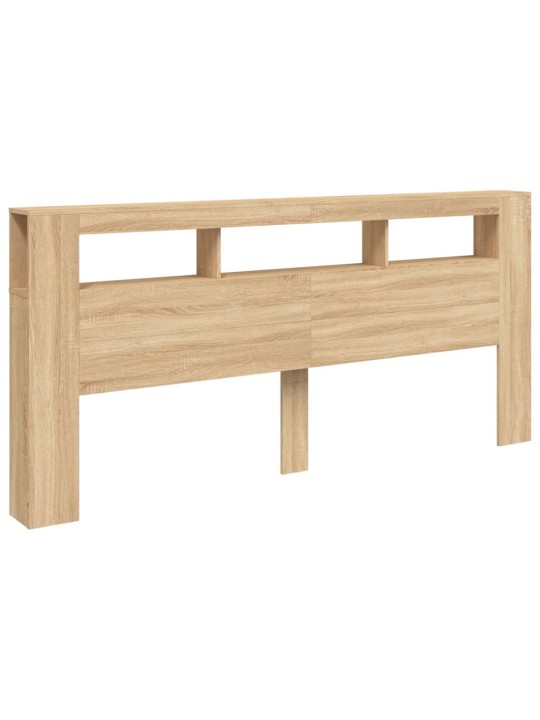 Čelo postele s LED dub sonoma 220 x 18,5 x 103,5 cm kompozit