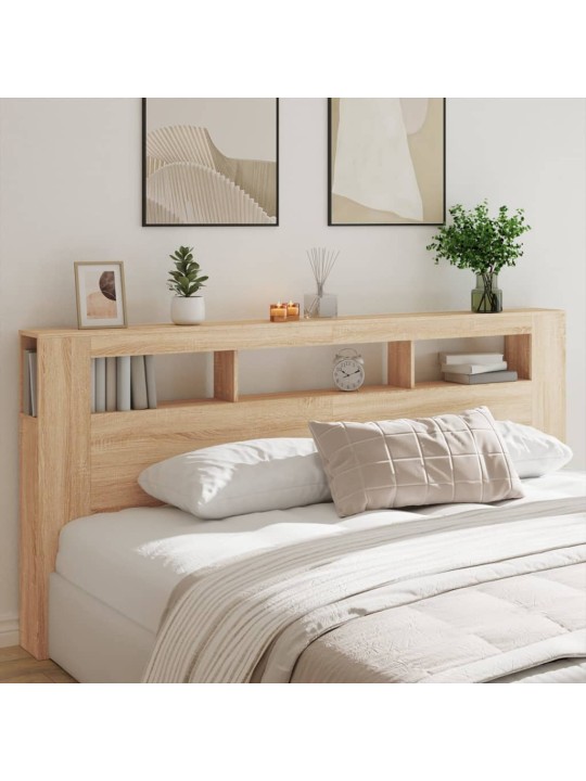 Čelo postele s LED dub sonoma 220 x 18,5 x 103,5 cm kompozit