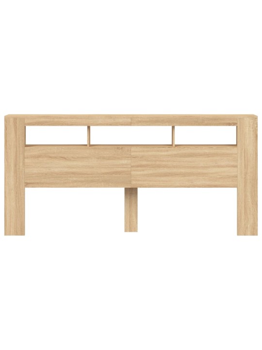 Čelo postele s LED dub sonoma 220 x 18,5 x 103,5 cm kompozit