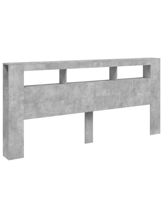 Čelo postele s LED betonově šedé 220 x 18,5 x 103,5 cm kompozit