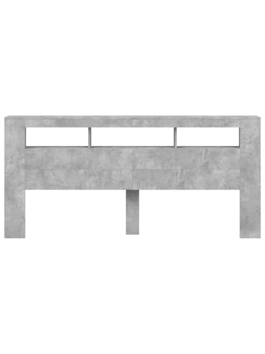 Čelo postele s LED betonově šedé 220 x 18,5 x 103,5 cm kompozit