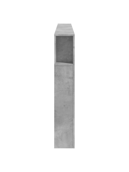 Čelo postele s LED betonově šedé 220 x 18,5 x 103,5 cm kompozit