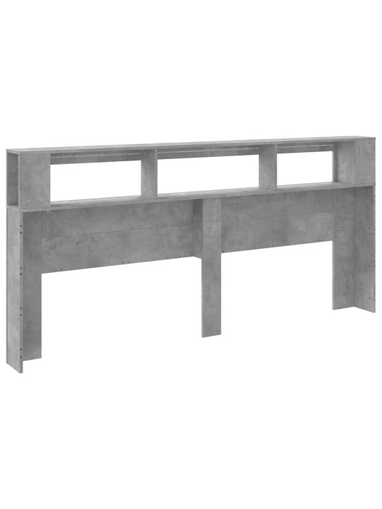 Čelo postele s LED betonově šedé 220 x 18,5 x 103,5 cm kompozit