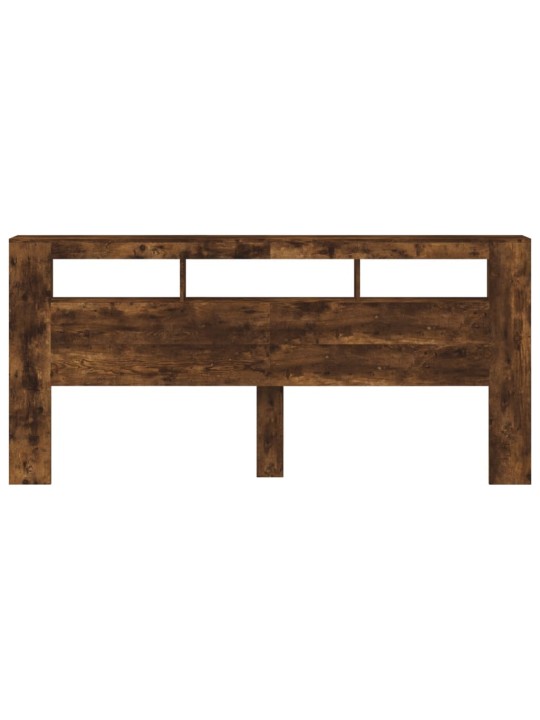 Čelo postele s LED kouřový dub 220 x 18,5 x 103,5 cm kompozit