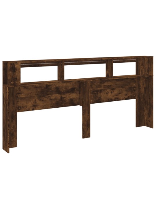 Čelo postele s LED kouřový dub 220 x 18,5 x 103,5 cm kompozit