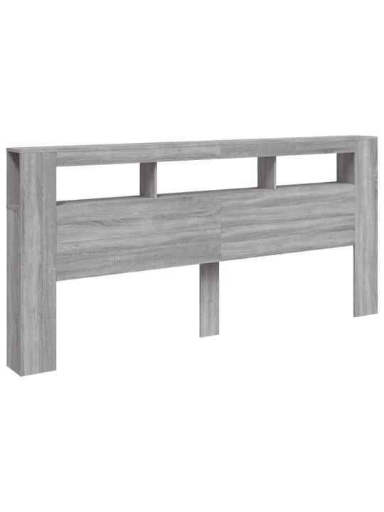 Čelo postele s LED šedé sonoma 220 x 18,5 x 103,5 cm kompozit
