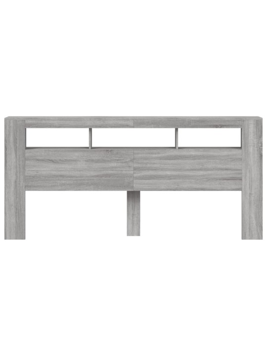 Čelo postele s LED šedé sonoma 220 x 18,5 x 103,5 cm kompozit
