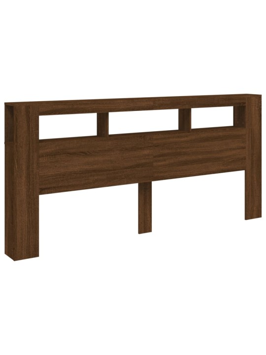 Čelo postele s LED hnědý dub 220x18,5x103,5 cm kompozitní dřevo