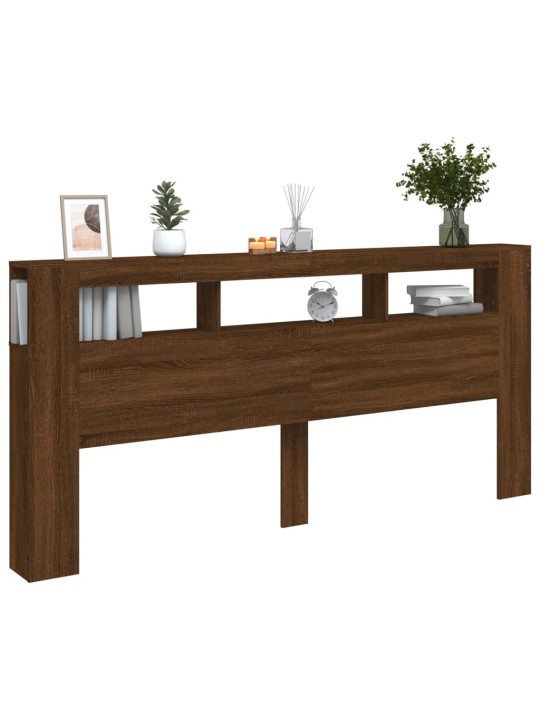 Čelo postele s LED hnědý dub 220x18,5x103,5 cm kompozitní dřevo