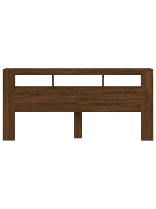Čelo postele s LED hnědý dub 220x18,5x103,5 cm kompozitní dřevo