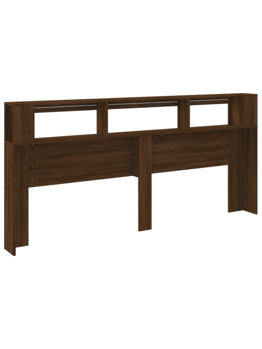 Čelo postele s LED hnědý dub 220x18,5x103,5 cm kompozitní dřevo
