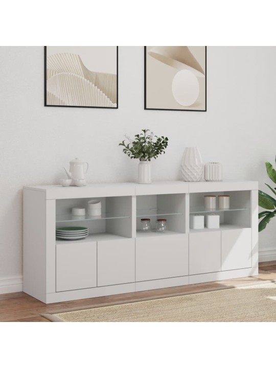 Příborník s LED osvětlením bílý 162 x 37 x 67 cm