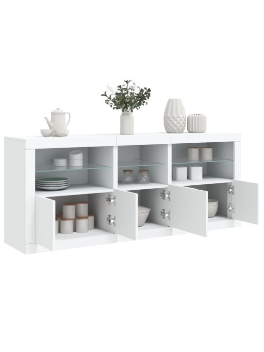 Příborník s LED osvětlením bílý 162 x 37 x 67 cm