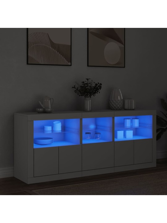 Příborník s LED osvětlením bílý 162 x 37 x 67 cm