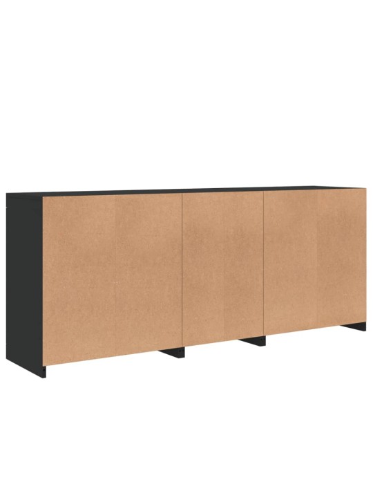 Příborník s LED osvětlením černý 162 x 37 x 67 cm
