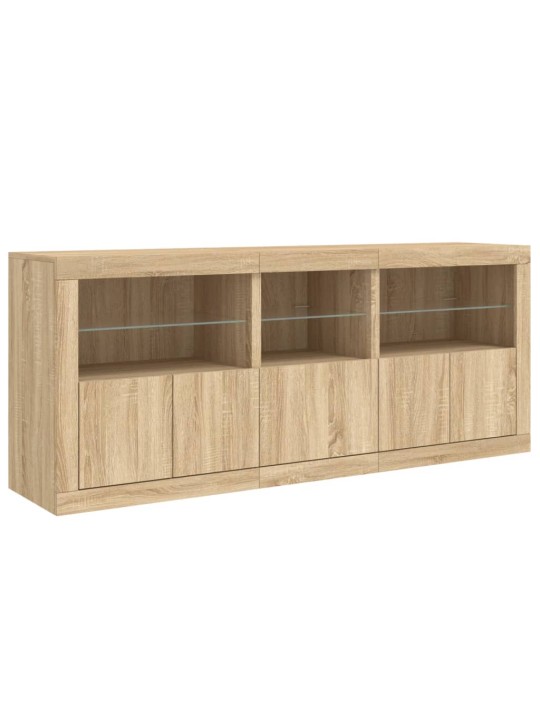Příborník s LED osvětlením dub sonoma 162 x 37 x 67 cm