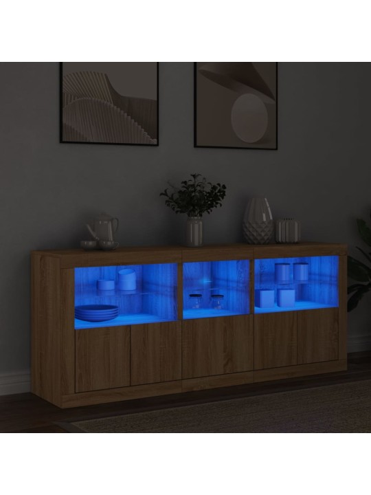 Příborník s LED osvětlením dub sonoma 162 x 37 x 67 cm