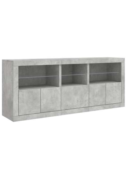 Příborník s LED osvětlením betonově šedý 162 x 37 x 67 cm