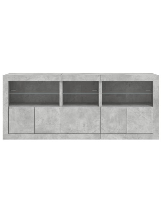Příborník s LED osvětlením betonově šedý 162 x 37 x 67 cm