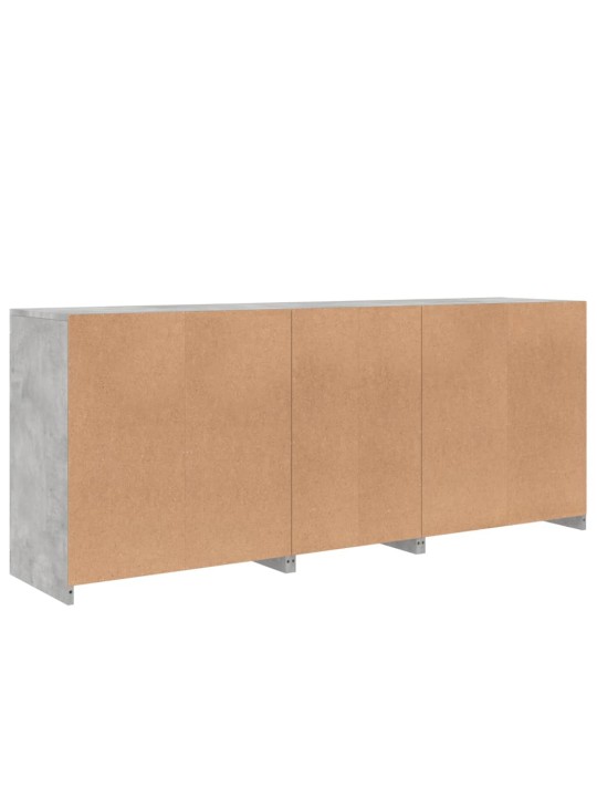 Příborník s LED osvětlením betonově šedý 162 x 37 x 67 cm