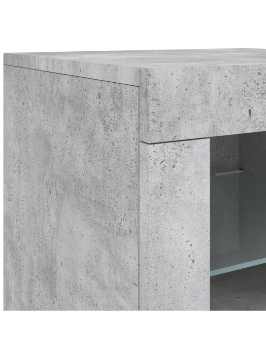 Příborník s LED osvětlením betonově šedý 162 x 37 x 67 cm