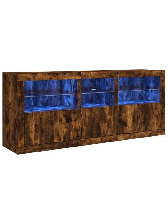 Příborník s led osvětlením kouřový dub 162 x 37 x 67 cm