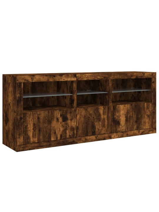 Příborník s led osvětlením kouřový dub 162 x 37 x 67 cm