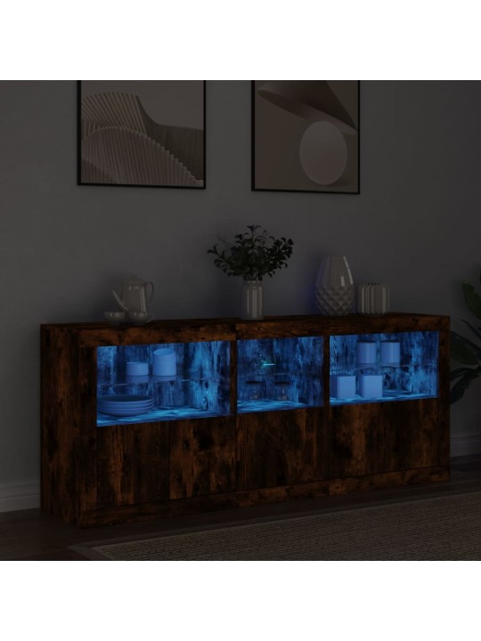 Příborník s led osvětlením kouřový dub 162 x 37 x 67 cm