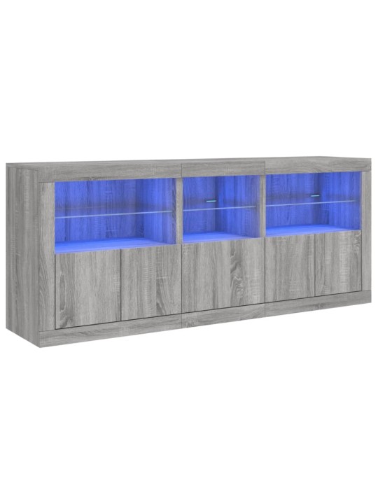 Příborník s led osvětlením šedý sonoma 162 x 37 x 67 cm