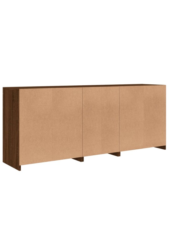 Příborník s LED osvětlením hnědý dub 162 x 37 x 67 cm