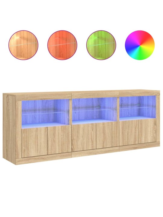 Příborník s LED osvětlením dub sonoma 181,5 x 37 x 67 cm
