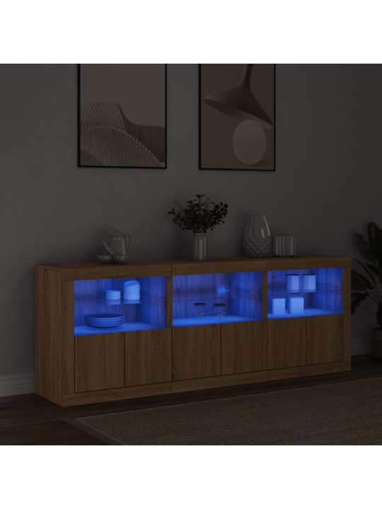Příborník s LED osvětlením dub sonoma 181,5 x 37 x 67 cm