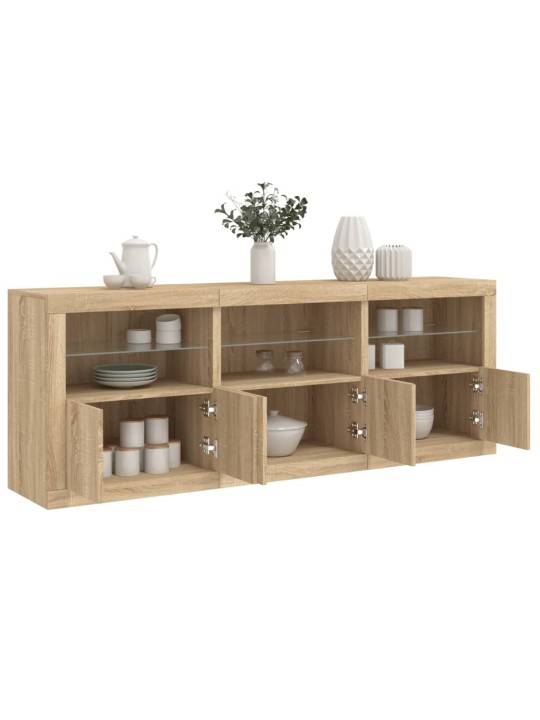 Příborník s LED osvětlením dub sonoma 181,5 x 37 x 67 cm