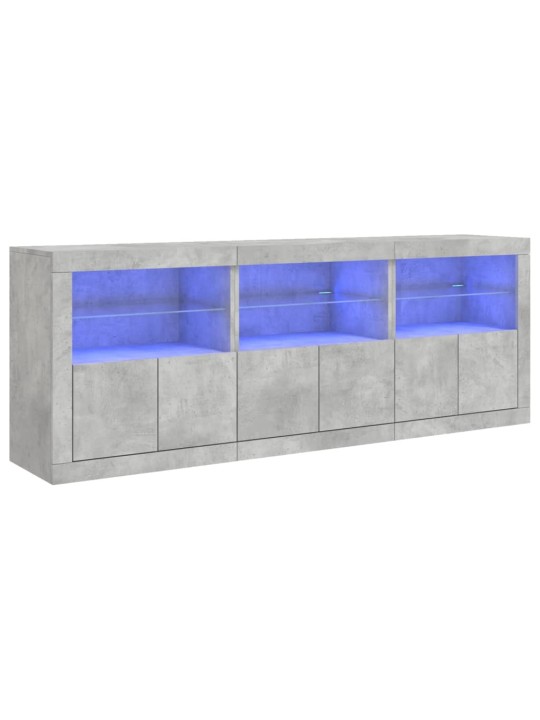 Příborník s LED osvětlením betonově šedý 181,5 x 37 x 67 cm