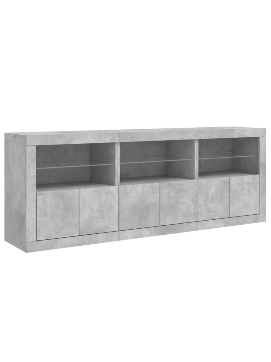 Příborník s LED osvětlením betonově šedý 181,5 x 37 x 67 cm