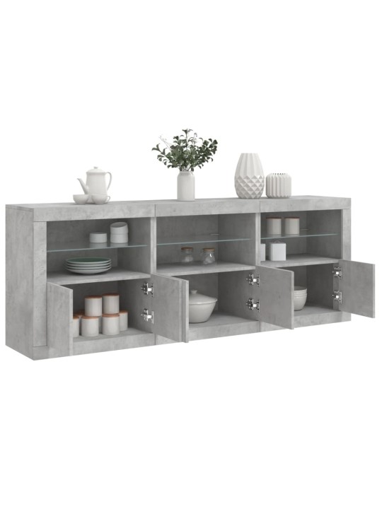Příborník s LED osvětlením betonově šedý 181,5 x 37 x 67 cm