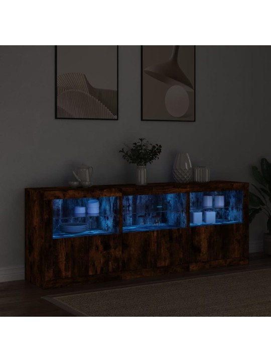Příborník s led osvětlením kouřový dub 181,5 x 37 x 67 cm