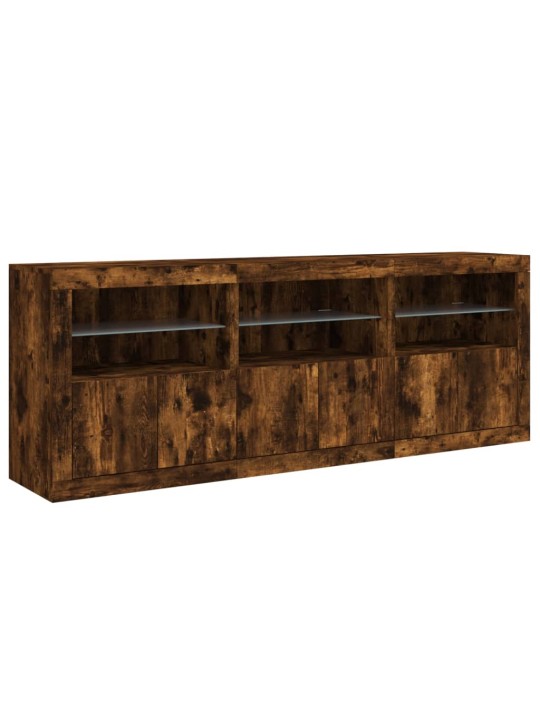 Příborník s led osvětlením kouřový dub 181,5 x 37 x 67 cm
