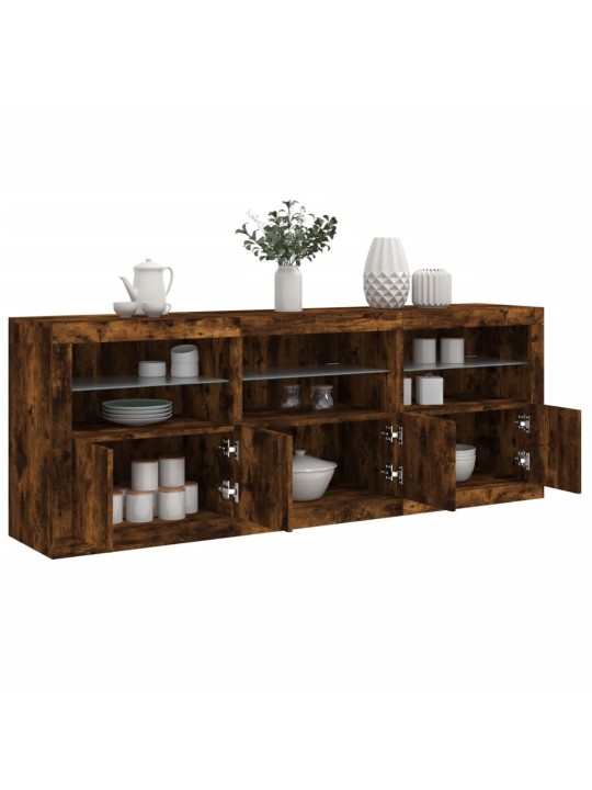 Příborník s led osvětlením kouřový dub 181,5 x 37 x 67 cm