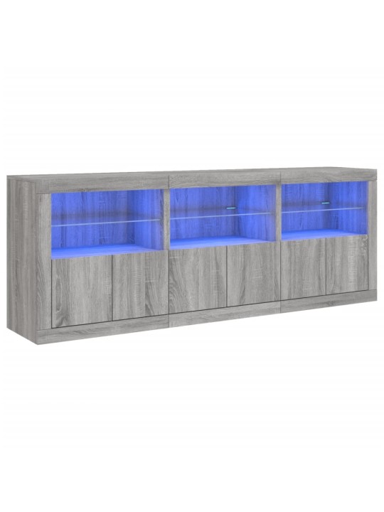Příborník s led osvětlením šedý sonoma 181,5 x 37 x 67 cm
