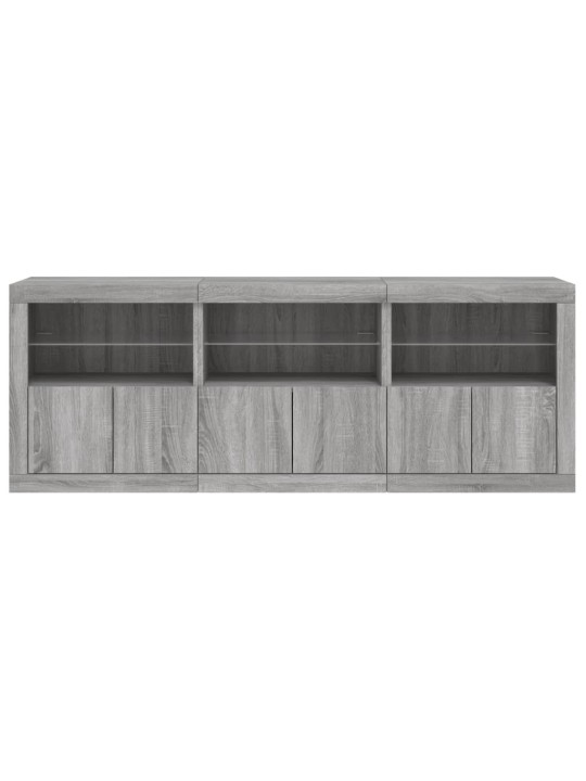 Příborník s led osvětlením šedý sonoma 181,5 x 37 x 67 cm
