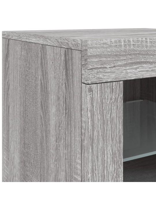 Příborník s led osvětlením šedý sonoma 181,5 x 37 x 67 cm