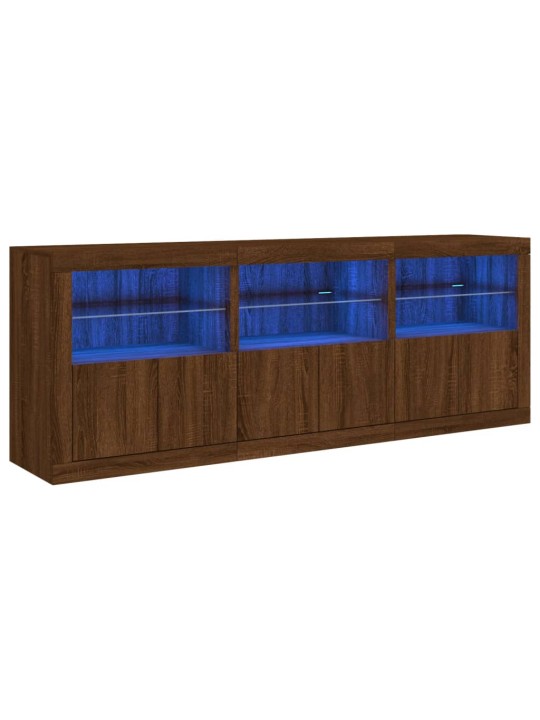 Příborník s LED osvětlením hnědý dub 181,5 x 37 x 67 cm