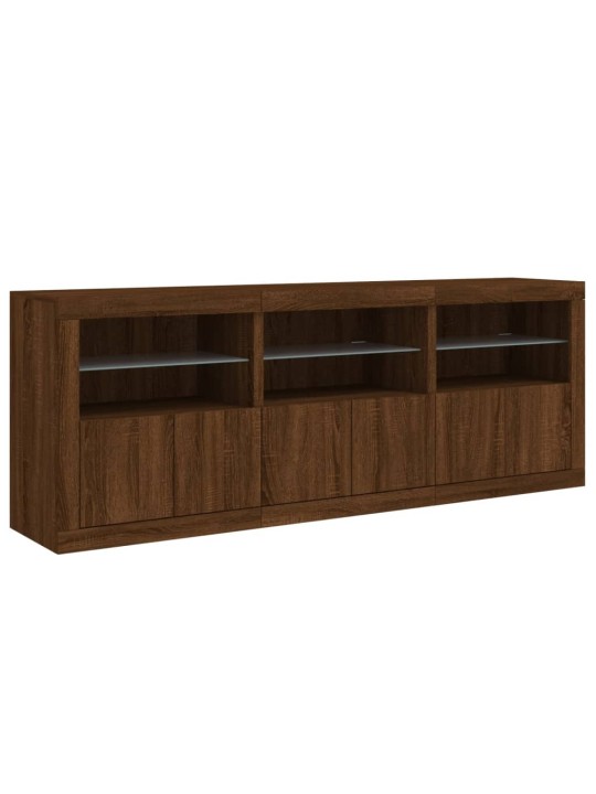 Příborník s LED osvětlením hnědý dub 181,5 x 37 x 67 cm